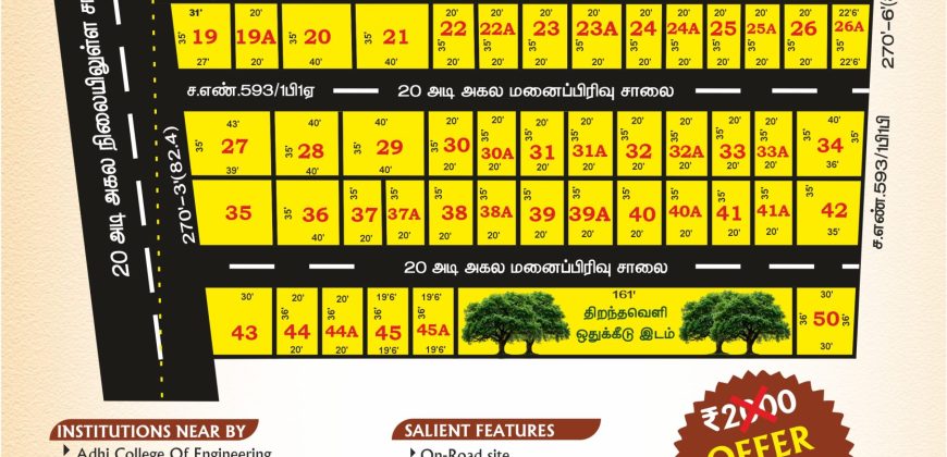 Dtcp/rera Approved Plots For Sale In Palur, Chengalpattu , Diamond Reality Shri Krishna Nagar – Rs 1499/Sqft