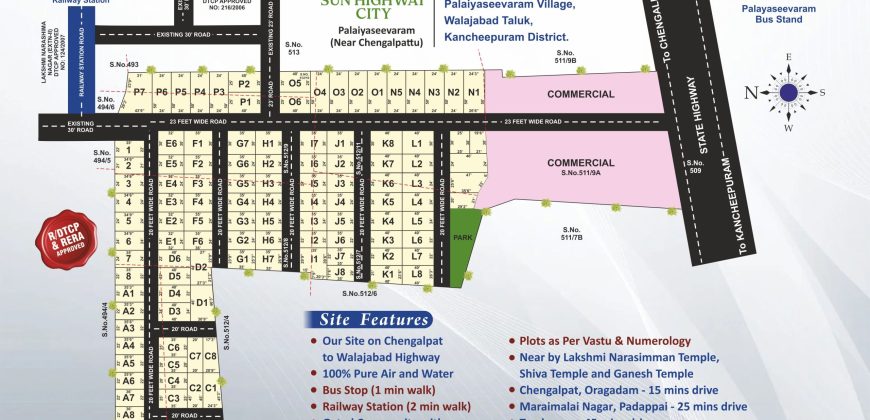 SUN HIGHWCITY  Plot for Sale in Palaiyaseevaram (Near Chengalpattu) –  Rs 1750/ Sqft